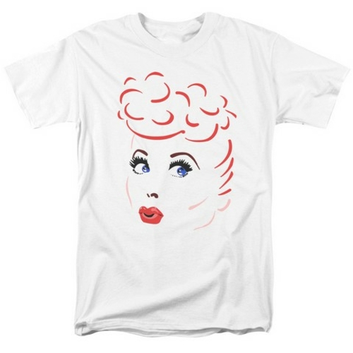 Lucy-Lines Face Short Sleeve Adult 18-1 Tee, White - 3X