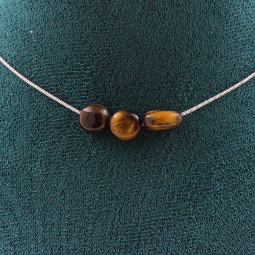 Tiger's Eye from South Africa 3 beads necklace.