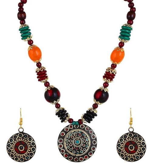 Jewellery set for Women Stylish Latest Tibetan Pendant Necklace with
