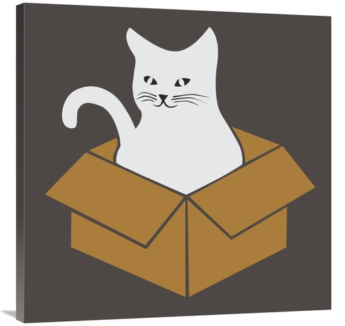 Global Gallery GCS-458109-3636-142 36 x 36 in. Cat in a Box - Gray Art