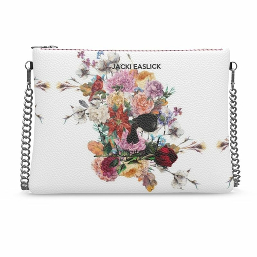 Jacki Easlick Floral Skull Crossbody w/ Chain