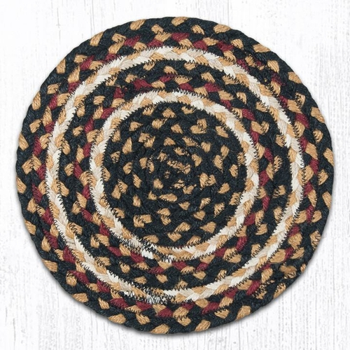 Capitol Importing 46-774 10 in. Round Miniature Swatch Rug, Burgun