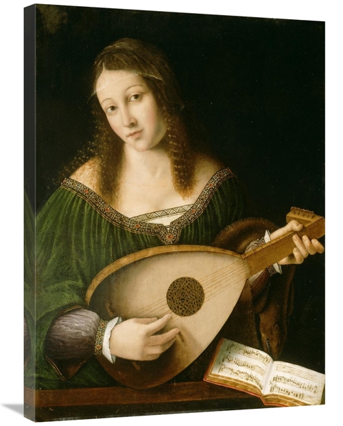 Global Gallery GCS-455049-2432-142 24 x 32 in. Lady Playing a Lute Art