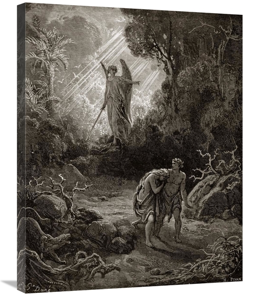 Global Gallery GCS-277418-30-142 30 in. Adam & Eve - The Expulsion Fro