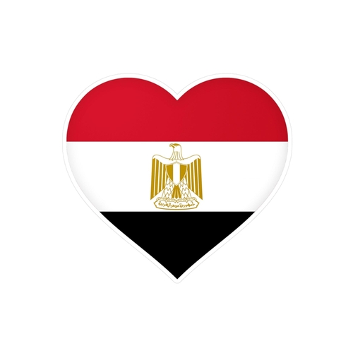 Autocollant en coeur Drapeau de l'Égypte en plusieurs tailles