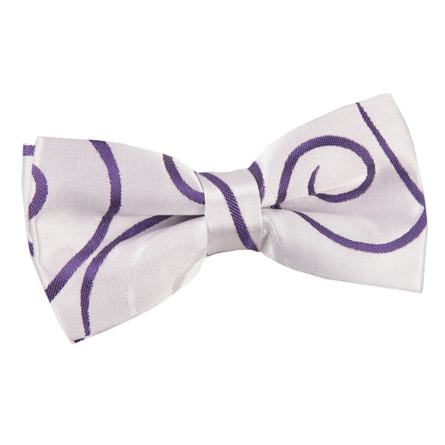 Scroll Pre-Tied Bow Tie - Purple