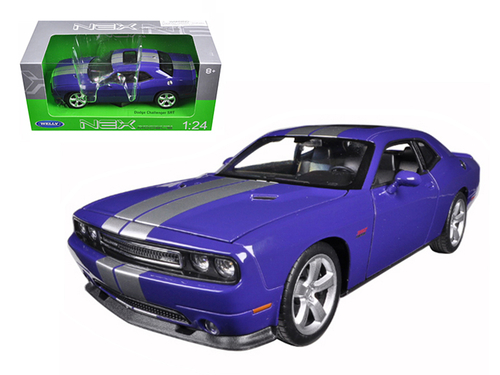 Dodge Challenger SRT Purple with Silver Stripes 1/24-1/27 Diecast