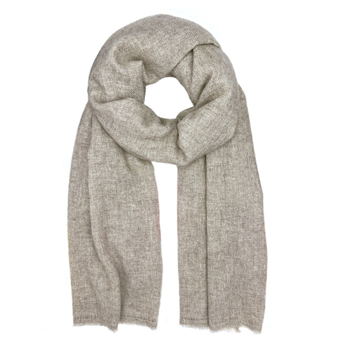 Beige Handloom Cashmere Scarf
