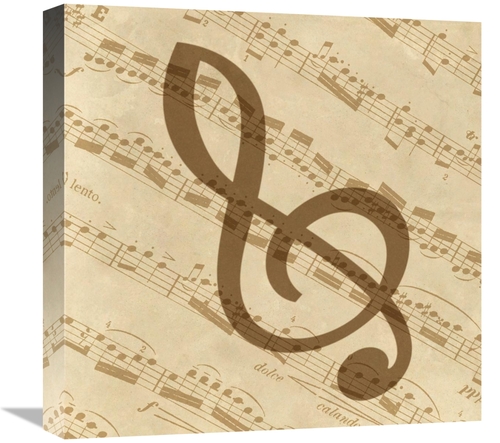 Global Gallery GCS-453949-1818-142 18 x 18 in. Music - Treble Clef Art