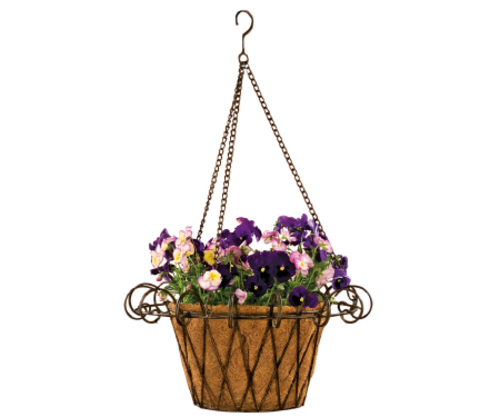 Deer Park D68 BA131X 17 In. Metal Flower Basket With Coco Liner