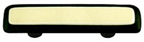 Hot Knobs HK5007-PA Black Border with French Vanilla Rectangle Glass C