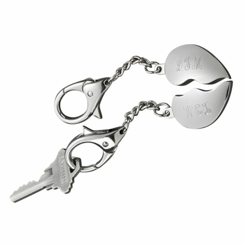 Creative Gifts International 003188 4 in. Nickel Plated Split Heart Ke