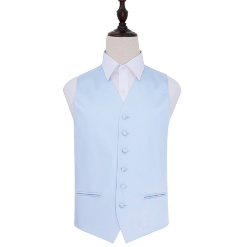 Plain Satin Waistcoat - Baby Blue, 38'