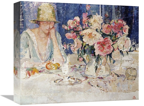 Global Gallery GCS-266627-16-142 16 in. Femme a Table Chargee De Fleur