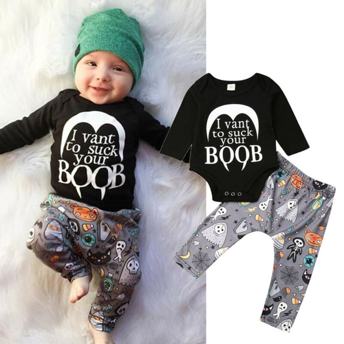 Fashion Autumn Halloween Baby Boy Clothes Sets