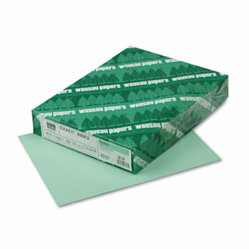 Wausau Paper 49161 Exact Index Card Stock  90 lbs.  8.5 x 11  Green  2