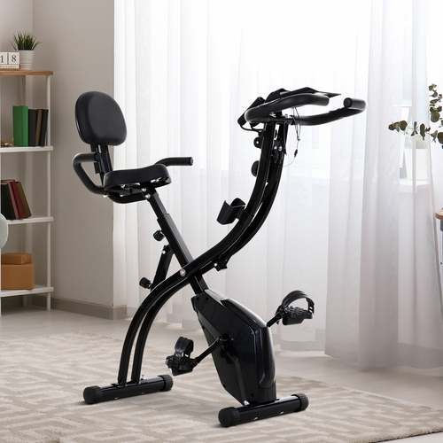 Soozier 2 in 1 Upright  Exercise Bike Stationary Foldable Magnetic