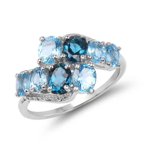 3.00 Carat Genuine London Blue Topaz & Swiss Blue Topaz .925 Sterling