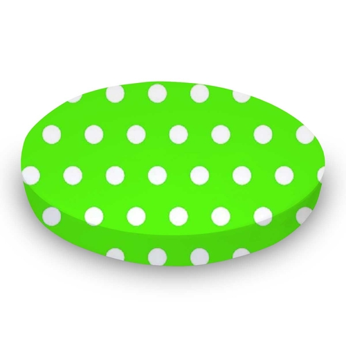 SheetWorld Fitted Round Crib Sheet - 100% Cotton Woven - Polka Dots