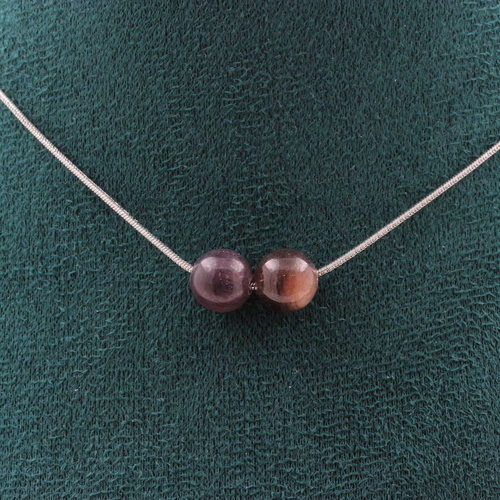 Ruby from Mogok, Burma, Myanmar. Quality 2A 8 mm 2 beads necklace