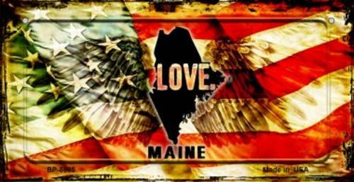 Smart Blonde BP-8605 3 x 6 in. Maine Love & Wings Novelty Metal Bicycl