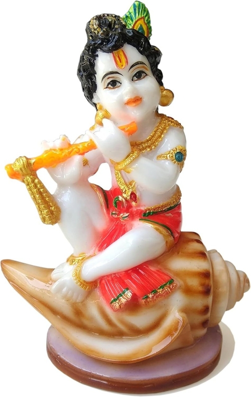 Lord sri Krishna bhagwan laddu Gopal kanha ji Marble Statue murti Idol