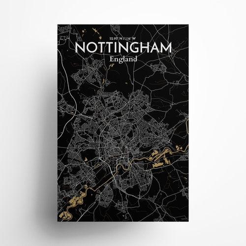 Nottingham City Map Poster