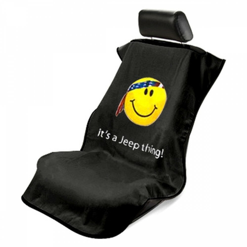 Seat Armour SA100JEPSFB Jeep Black Smiley Face Seat Cover