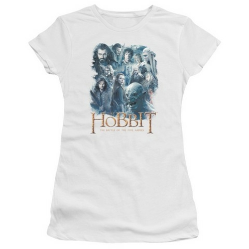 Trevco Hobbit-Main Characters Short Sleeve Junior Sheer Tee- White - X