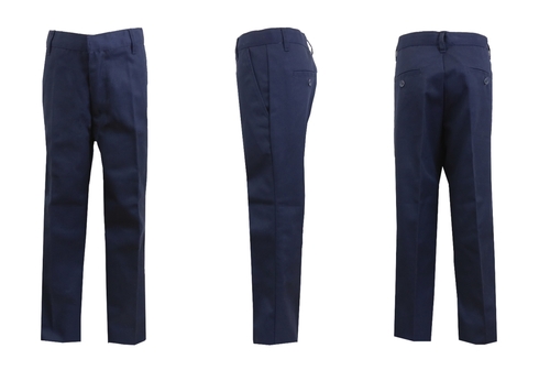 DDI 2290470 Boys' Navy Double Knee Flat Front School Uniform Pant