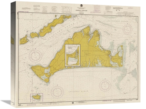 Global Gallery GCS-450541-22-142 22 in. Nautical Chart - Marthas Viney