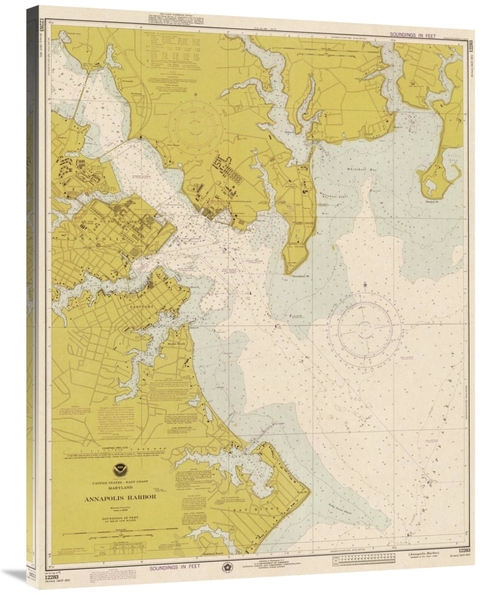 Global Gallery GCS-450538-40-142 40 in. Nautical Chart - Annapolis Har