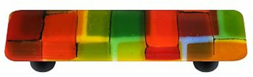 Hot Knobs HK8002-PB Artist Mosaic Summer Rectangle Glass Cabinet Pull 