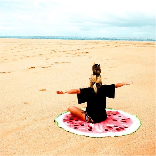 Watermelon Round Beach Towel