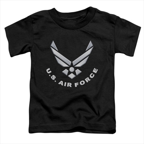 Air Force-Logo - Short Sleeve Toddler Tee- Black - Small 2T