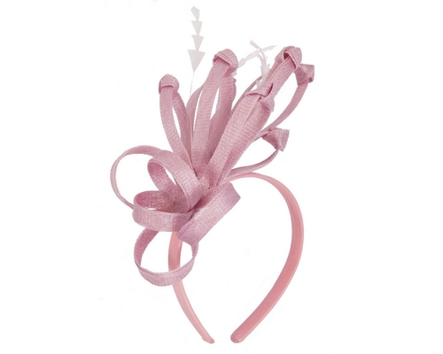 Dusty pink fireworks of sinamay and feathers fascinator