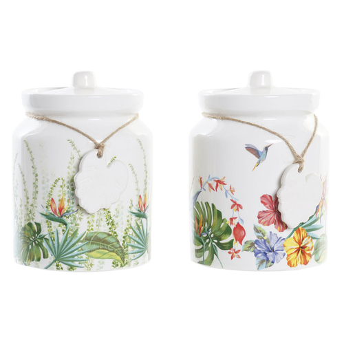 Tin DKD Home Decor Garden Multicolour Tropical 15 x 15 x 21 cm (2