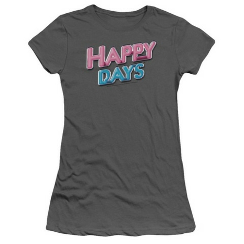 Trevco Happy Days-Happy Days Logo - Short Sleeve Junior Sheer Tee - Ch