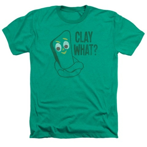 Trevco Gumby-Clay What Adult Heather Tee, Kelly Green - XL