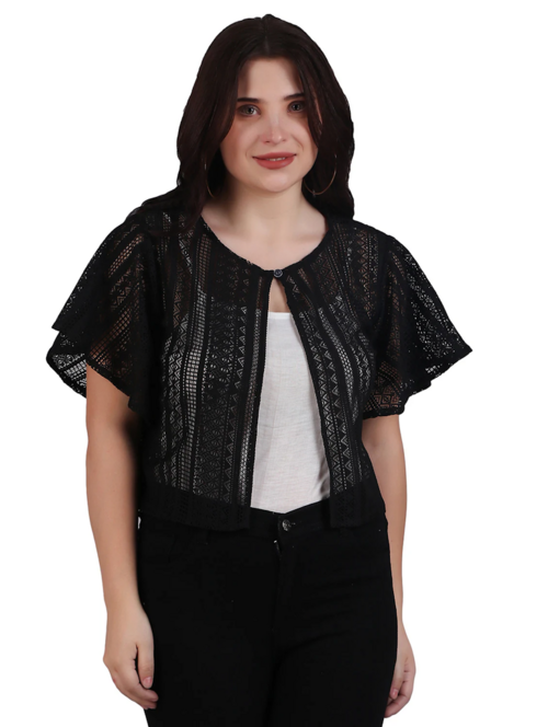 Black Lace Regular Shrug(SizeL)(ColorBlack)