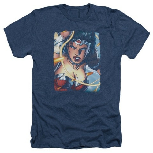 Trevco Jla-Scowl Adult Heather Tee- Navy - Medium