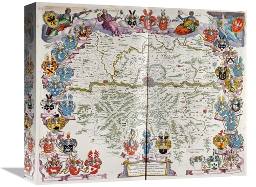 Global Gallery GCS-267746-16-142 16 in. Map of Germany Centred on Fran