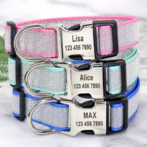 Bling Dog Collar Personalized Pitbull Collar Nylon