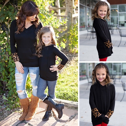 Women Girls Mom Girl Matching Hoodies Kids Sports