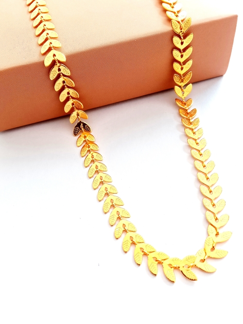 Leaf Patti Design Gold Plated Chain