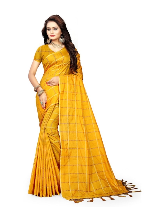 Mustrud Color Sana Checks  Saree