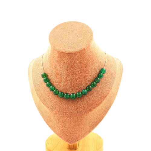 Green Agate 15 beads 8 mm necklace