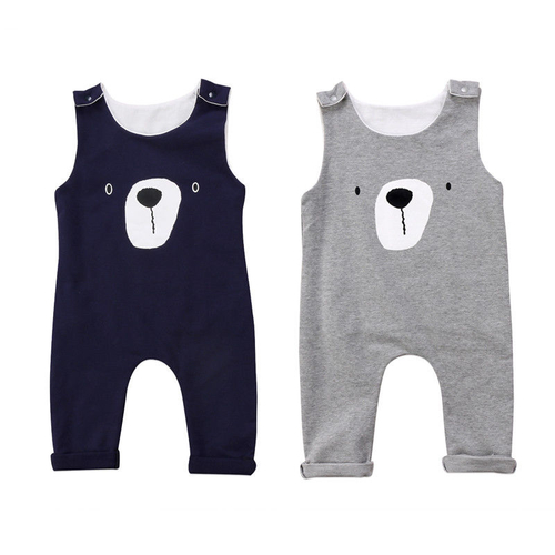 Hot Summer Bear Button Top Baby Kids Boy Girl