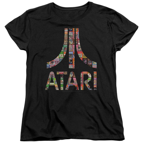 Trevco ATRI198-WT-3 Atari & Box Art Womens Cotton Short Sleeve T-Shirt