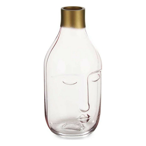 Vase Face Pink Glass (11 x 24,5 x 12 cm)
